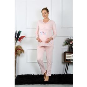 Akbeniz 45501 Pudra Kadın Hamile Pijama Takımı