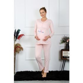 Akbeniz 45501 Pudra Kadın Hamile Pijama Takımı