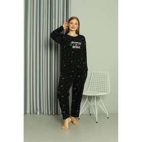Akbeniz 808043 Siyah Welsoft Polar Büyük Beden Kadın Pijama Takımı