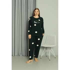 Akbeniz 808045 Petrol Welsoft Polar Büyük Beden Kadın Pijama Takımı