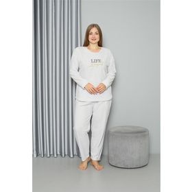 Akbeniz 808050 Beyaz Welsoft Polar Büyük Beden Kadın Pijama Takımı