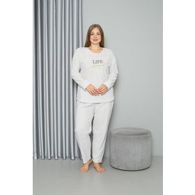 Akbeniz 808050 Beyaz Welsoft Polar Büyük Beden Kadın Pijama Takımı