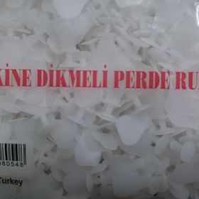 Akça Tekstil 1000 Adet Beyaz Makine Dikmeli Tül Perde Düğmesi