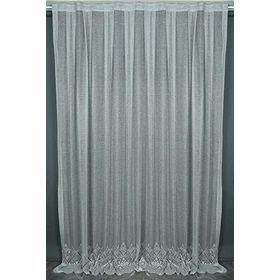 Akça Tekstil 150x260 cm Gri Geniş Etek Model Tek Kanat Hazır Pileli Fon Perde