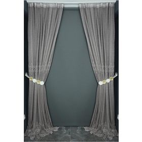 Akça Tekstil 150x260 cm Krem Göbekli Model Kum Rengi Tek Kanat Hazır Dikilmiş Pileli Fon Perde