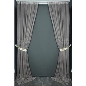 Akça Tekstil 150x260 cm Krem Göbekli Model Kum Rengi Tek Kanat Hazır Dikilmiş Pileli Fon Perde
