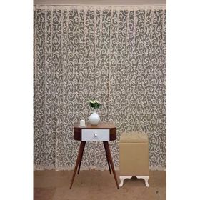 Akça Tekstil 300 x 260 cm Sultan 2 Krem Tek Kanat Hazır Dikilmiş Pileli Fon Perde