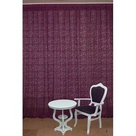 Akça Tekstil 300 x 260 cm Sultan 2 Mor Tek Kanat Hazır Dikilmiş Pileli Fon Perde