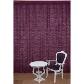 Akça Tekstil 300 x 260 cm Sultan 2 Mor Tek Kanat Hazır Dikilmiş Pileli Fon Perde