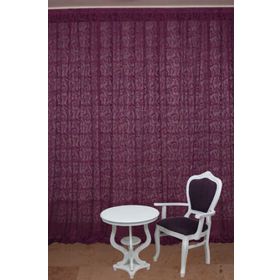 Akça Tekstil 300 x 260 cm Sultan 2 Mor Tek Kanat Hazır Dikilmiş Pileli Fon Perde