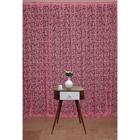 Akça Tekstil 300 x 260 cm Sultan 2 Pembe Tek Kanat Hazır Dikilmiş Pileli Fon Perde
