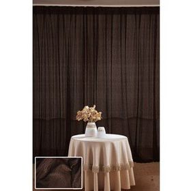 Akça Tekstil 300x260 cm Acı Kahve Çizgili Model Tek Kanat Hazır Dikilmiş Pileli Fon Perde