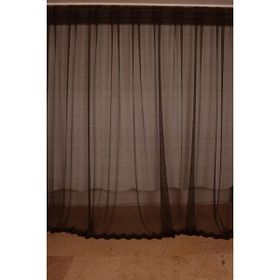 Akça Tekstil 300x260 cm Acı Kahve Dar Etek Tek Kanat Hazır Dikilmiş Pileli Fon Perde