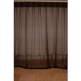 Akça Tekstil 300x260 cm Acı Kahve Dar Etek Tek Kanat Hazır Dikilmiş Pileli Fon Perde