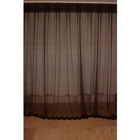 Akça Tekstil 300x260 cm Acı Kahve Dar Etek Tek Kanat Hazır Dikilmiş Pileli Fon Perde