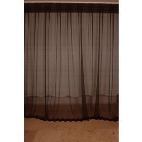 Akça Tekstil 300x260 cm Acı Kahve Dar Etek Tek Kanat Hazır Dikilmiş Pileli Fon Perde