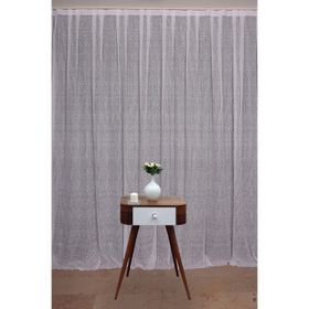 Akça Tekstil 300x260 cm Beyaz Çizgili Model Tek Kanat Hazır Dikilmiş Pileli Fon Perde