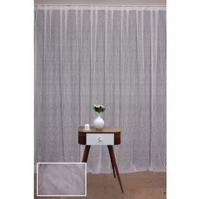 Akça Tekstil 300x260 cm Beyaz Çizgili Model Tek Kanat Hazır Dikilmiş Pileli Fon Perde
