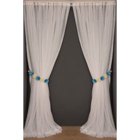Akça Tekstil 300x260 cm Beyaz Dar Etek Tek Kanat Hazır Dikilmiş Pileli Fon Perde
