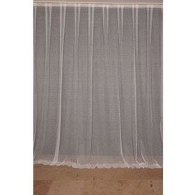 Akça Tekstil 300x260 cm Beyaz Dar Etek Tek Kanat Hazır Dikilmiş Pileli Fon Perde