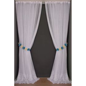 Akça Tekstil 300x260 cm Beyaz Geniş Etek Model Tek Kanat Hazır Pileli Fon Perde