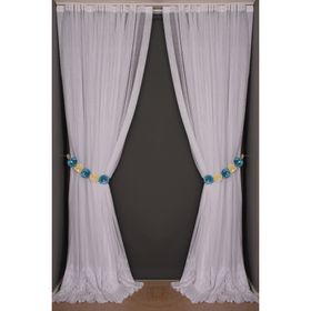 Akça Tekstil 300x260 cm Beyaz Geniş Etek Model Tek Kanat Hazır Pileli Fon Perde