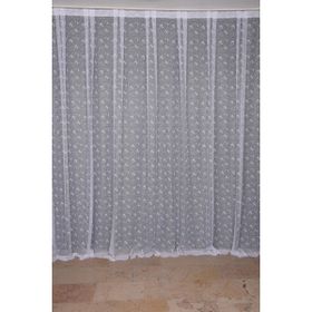 Akça Tekstil 300x260 cm Beyaz Kurşunlu Baklava Model Tek Kanat Hazır Dikilmiş Pileli Fon Perde