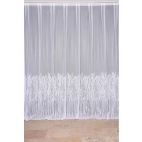 Akça Tekstil 300x260 cm Beyaz Selvi Desen Tek Kanat Dikilmiş Pileli Fon Perde