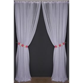 Akça Tekstil 300x260 cm Beyaz Seyrek Noktalı Model Tek Kanat Hazır Pileli Fon Perde