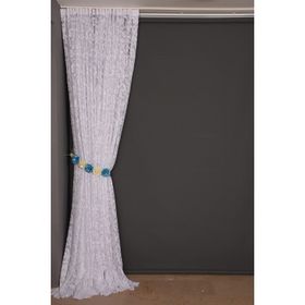 Akça Tekstil 300x260 cm Beyaz Sultan 2 Tek Kanat Hazır Dikilmiş Pileli Fon Perde