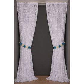 Akça Tekstil 300x260 cm Beyaz Sultan 2 Tek Kanat Hazır Dikilmiş Pileli Fon Perde