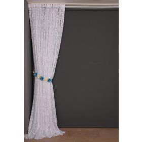 Akça Tekstil 300x260 cm Beyaz Sultan 2 Tek Kanat Hazır Dikilmiş Pileli Fon Perde