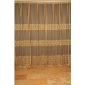 Akça Tekstil 300x260 cm Gold Geometrik Tek Kanat Dikilmiş Pileli Fon Perde
