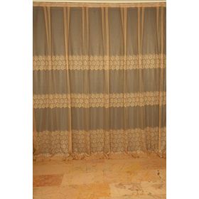 Akça Tekstil 300x260 cm Gold Geometrik Tek Kanat Dikilmiş Pileli Fon Perde