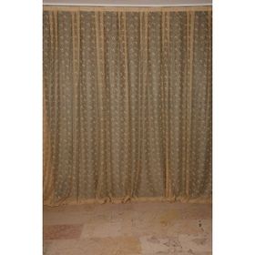 Akça Tekstil 300x260 cm Gold Kuş Model Tek Kanat Dikilmiş Pileli Fon Perde