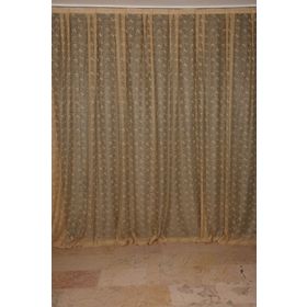 Akça Tekstil 300x260 cm Gold Kuş Model Tek Kanat Dikilmiş Pileli Fon Perde