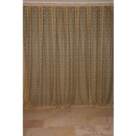 Akça Tekstil 300x260 cm Gold Kuş Model Tek Kanat Dikilmiş Pileli Fon Perde