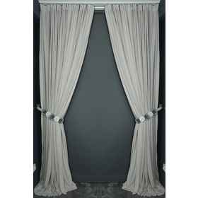 Akça Tekstil 300x260 cm Gözenekli Model Vizon Tek Kanat Hazır Dikilmiş Pileli Fon Perde