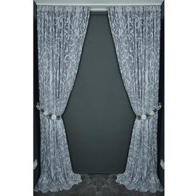 Akça Tekstil 300x260 cm Gri Büyük Sarmaşık Model Tek Kanat Hazır Dikilmiş Pileli Fon Perde