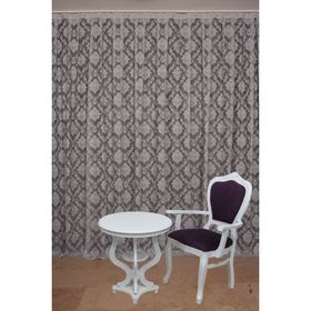 Akça Tekstil 300x260 cm Gri Damaks Tek Kanat Hazır Dikilmiş Pileli Fon Perde