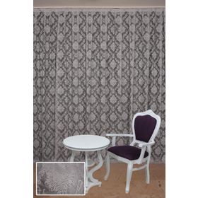 Akça Tekstil 300x260 cm Gri Damaks Tek Kanat Hazır Dikilmiş Pileli Fon Perde