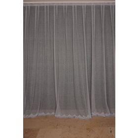 Akça Tekstil 300x260 cm Gri Dar Etek Tek Kanat Hazır Dikilmiş Pileli Fon Perde