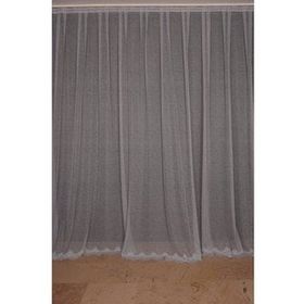 Akça Tekstil 300x260 cm Gri Dar Etek Tek Kanat Hazır Dikilmiş Pileli Fon Perde