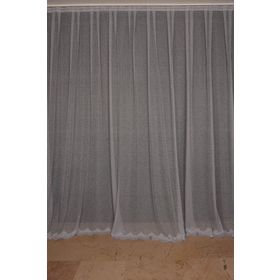Akça Tekstil 300x260 cm Gri Dar Etek Tek Kanat Hazır Dikilmiş Pileli Fon Perde