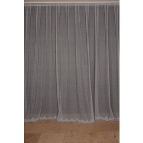 Akça Tekstil 300x260 cm Gri Dar Etek Tek Kanat Hazır Dikilmiş Pileli Fon Perde