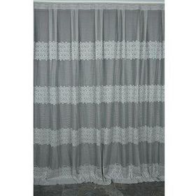 Akça Tekstil 300x260 cm Gri Roza Model Tek Kanat Hazır Dikilmiş Pileli Fon Perde