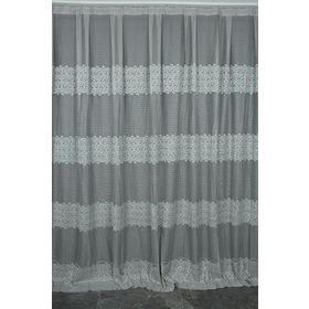 Akça Tekstil 300x260 cm Gri Roza Model Tek Kanat Hazır Dikilmiş Pileli Fon Perde