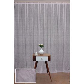 Akça Tekstil 300x260 cm Kırık Beyaz Çizgili Model Tek Kanat Hazır Dikilmiş Pileli Fon Perde