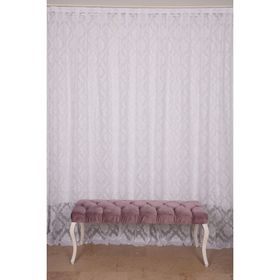 Akça Tekstil 300x260 cm Kırık Beyaz Damaks Tek Kanat Hazır Dikilmiş Pileli Fon Perde