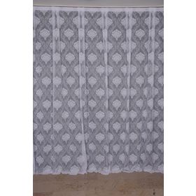 Akça Tekstil 300x260 cm Kırık Beyaz Damaks Tek Kanat Hazır Dikilmiş Pileli Fon Perde